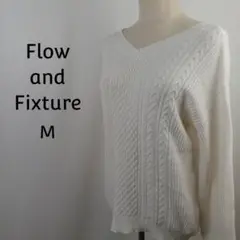 Flow and Fixture　長袖　ニット　セーター　M　ホワイト　ケーブル