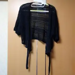 △黒 レース 半袖カーディガン