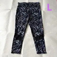 GAIAM 柄ストレッチレギンス ネイビー/ブラック/ピンク