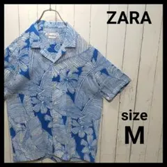 【ZARA】 Seersucker Opencollar Shirt　E586