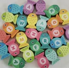 木製 魚釣り 磁石 知育玩具 モンテッソーリ アルファベット ABC 幼児