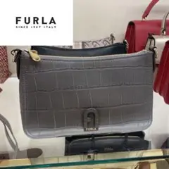 【新品】FURLA ATENA クロコ型 ショルダーバッグ