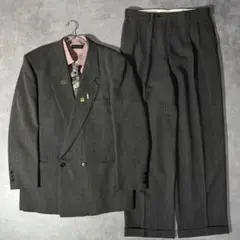 [F.011]【vintage】 セットアップ ダブル　ピンズ　ネクタイ