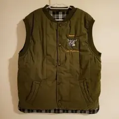 Olive バブアー ビンテージ トレッカー アウターベスト 中綿 刺繍 ロゴ