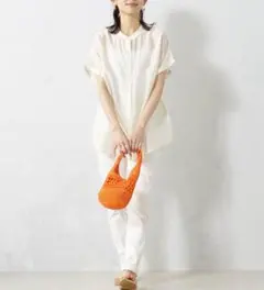 【新品タグ付き】FOUND GOOD シアー　フレンチスリーブシャツ　M