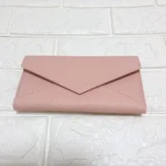 三つ折り財布 ピンク ロングウォレット　カード入れ　長財布　薄い　軽量　チャック