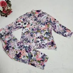 K853＊ KENZO レディース タグ付き パジャマ Mサイズ ブルー 花柄 K853＊ KENZO レディース タグ付き パジャマ Mサイズ ブルー 花柄