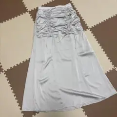 GRLシルバー フロントギャザー ロングスカート
