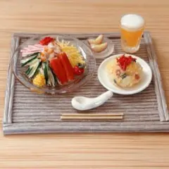 冷やし中華定食 ミニチュアフード シルバニア ドールハウス 食品サンプル