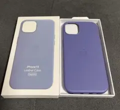 新品未開封の純正iPhone 13 レザーケース パープル MagSafe対応