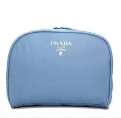 PRADA キャンバス コスメポーチ /ブルー