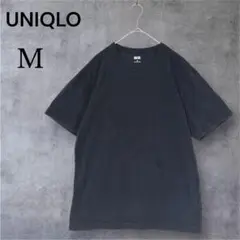 UNIQLO ユニクロ 半袖 クールネック Tシャツ M 黒 コットン 無地