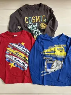 【匿名配送】プラレールとその他長袖Tシャツ 120サイズ　3枚セット売り　男の子