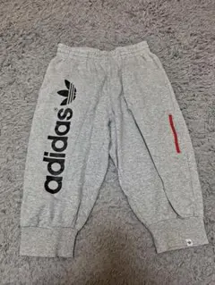 (美品)adidas グレー ロゴ入り パンツ L