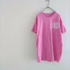 海外古着 レディース Tシャツ トップス ピンク 半袖 ロゴ アッシュ
