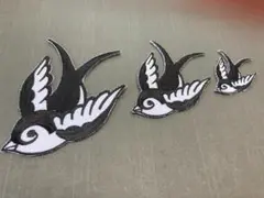 刺繡ワッペン　人気お買い得セット　黒　L　M　プチ　3枚セット