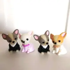 チワワ　ソフビ　マスコット　置物　ウェディング