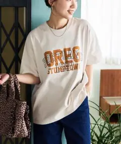 FREAK'S STORE ロゴ 刺繍 重ね プリント 半袖 Tシャツ