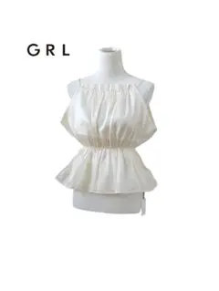 新品　グレイル　GRL ホルターネックオーガンジーペプラムトップス