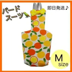 バードスーツ Mサイズ オレンジ柄 フライトスーツ 中型インコ 鳥のオムツ