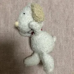 スヌーピー 寝ているポーズ マスコット　ベージュ色