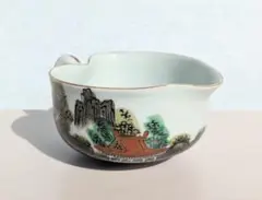 九谷 湯冷まし 楼閣山水 色絵 煎茶道具 時代物