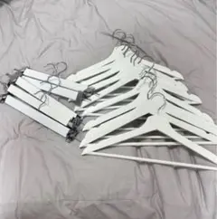 ホワイトクリップ付きハンガー10本セット