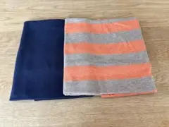 CHECK&STRIPE ニット生地 オレンジボーダー＆無地 未使用