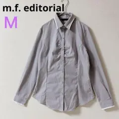 【m.f. editorial】タカキュー 長袖シャツ　グレー　千鳥格子　M