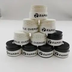 バドミントン 穴あき ウェット グリップ テープ 白5黒5 ZA91