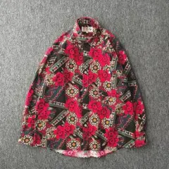 old　デザインシャツ　Ten Dollar　総柄　ボタニカル　幾何学　個性的