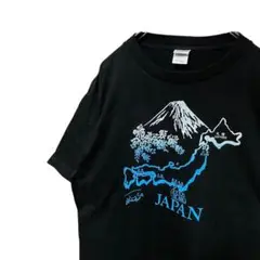 JAPAN 日本 富士山　Printstar Tシャツ ブラック　XL