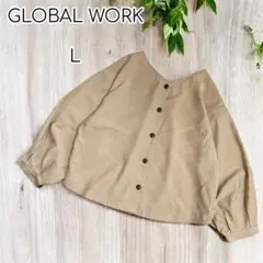 GLOBAL WORK 　2wayボリュームスリーブシャツブラウス　 L
