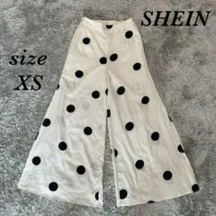 シーイン (XS) ガウチョパンツ ワイドパンツ サイドスリット 薄手