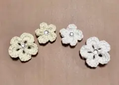 花モチーフ　６０枚 （１５枚×4種類）　白色　毛糸