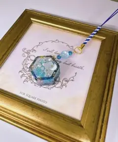 ハンドメイド作品__シャカシャカストラップ星屑ソーダのゆめ