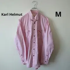 Karl Helmut 白赤チェック 長袖シャツ