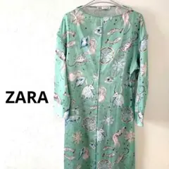 美品　ZARA 星座　ロングワンピース　サテン ゆったり