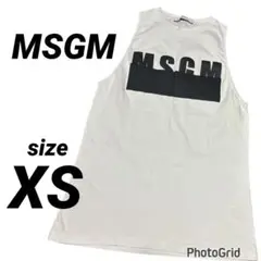 【 MSGM エムエスジーエム 】タンクトップ ノースリーブ ホワイト 白 XS