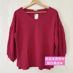 GU ジーユー 人気 完売 パフスリーブT 7分袖 カジュアル オフィス 春先
