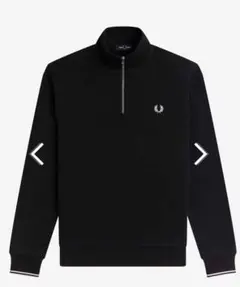 Fred Perry ブラック ハーフジップ スウェット