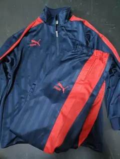 PUMA プーマ ジャージ セットアップ Y2K 廃盤 ネイビー x レッド