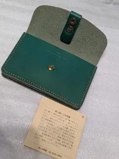 美品TOOLS　UTILITY GOODS MAKER、カードケース、本革、緑色