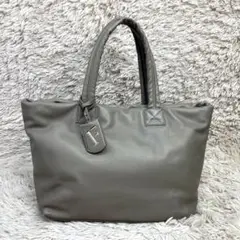 【美品】フルラ トートバッグ ハンドバッグ ミラーチャーム グレー
