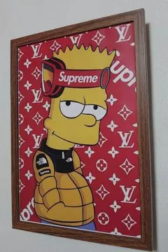 Supreme シンプソンズ　ノースフェイスA4ポスターフレーム付き壁掛け