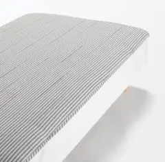 無印良品 綿麻 敷パッド・シングル ・100×200cm・ブルーストライプ