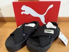 PUMA クロスストラップ サンダル ブラック