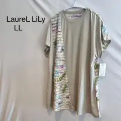 M708 タグ付 Laurel Lily 花柄 チュニック 半袖 LL ゆるだぼ