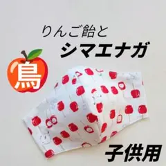 インナーマスク★りんご飴とシマエナガ　子供用12.5×9.5