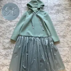 極美品◎2024 Rene ストレッチフーディドレス エンブレム刺繍